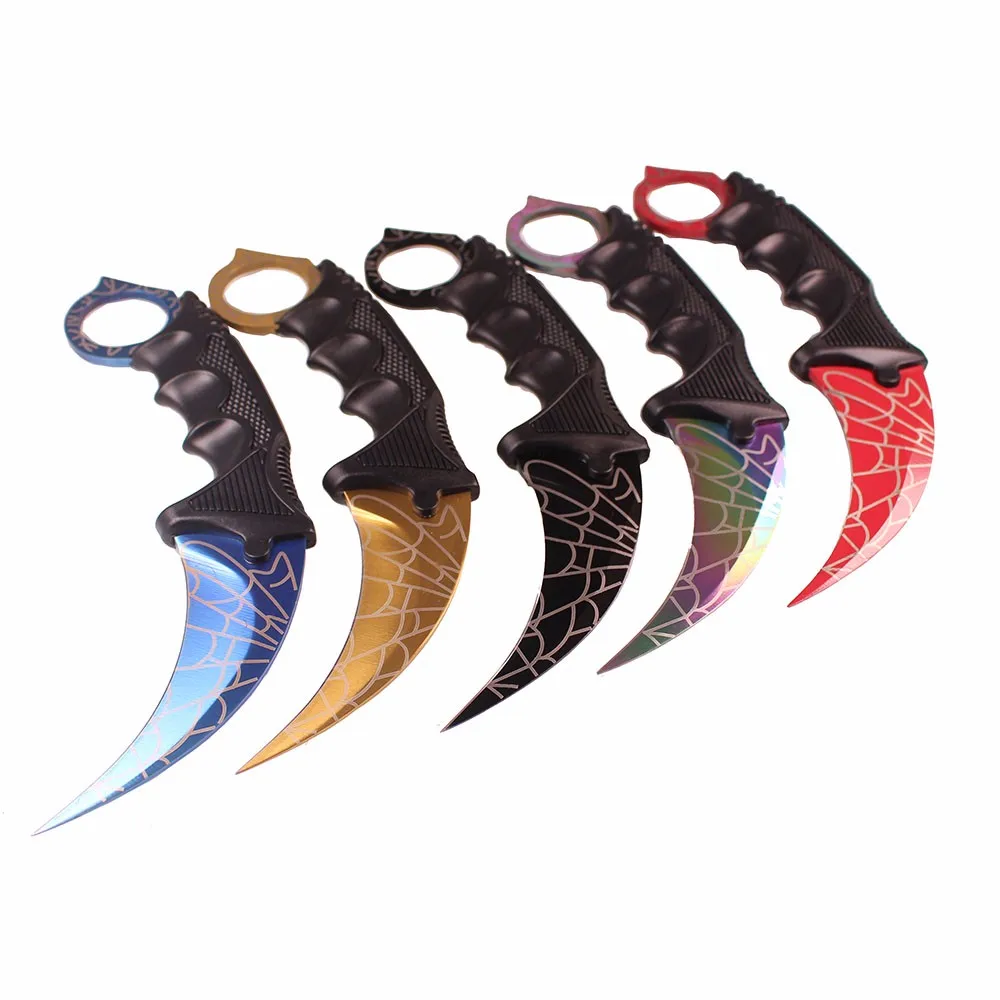 CS Cold csgo Karambit нож с фиксированным лезвием нож счетчика удара острый из нержавеющей стали походные охотничьи ножи для выживания с крышкой