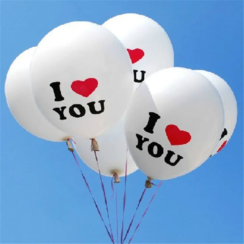 12inch 5pcs Polka Dot Letter Heart I Love You Latex Balloons