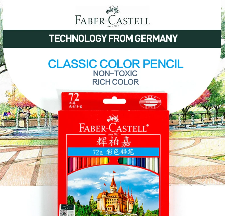 Faber Castell 36/48/72 Цвет карандаш для школы Lapiz жирной Профессиональный карандаши для рисования Rainbow Цвета Lapis Escolar канцелярские принадлежности