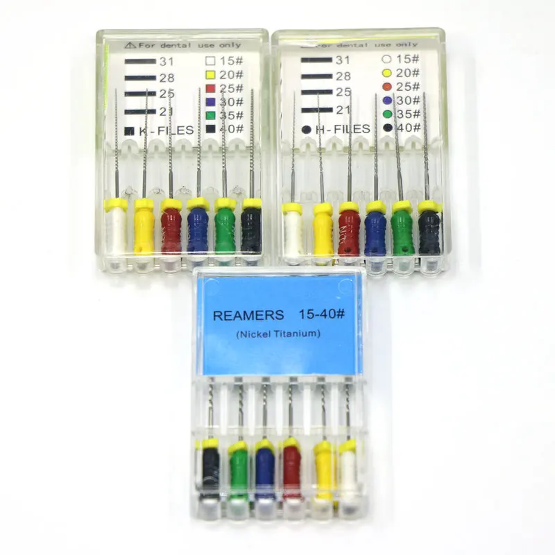 

3 Packs Dental Instrument NiTi K Files H Files Reamers 15-40# Endo Hand Use Files Root Canal Preparation Systems