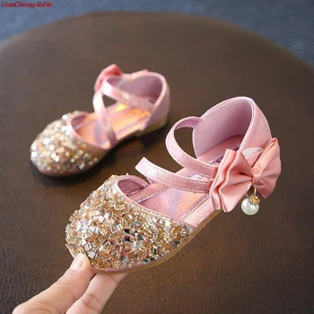 

Children Shoe Girls on Party Low-Heeled Dance Sandals Kids Sandals shoes Princess Pearl drilling Girls Shoes