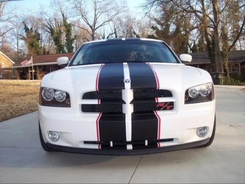 Для Dodge Mopar зарядное устройство матовый черный 10 &quotКрасный 1/2&quot гоночные полосы