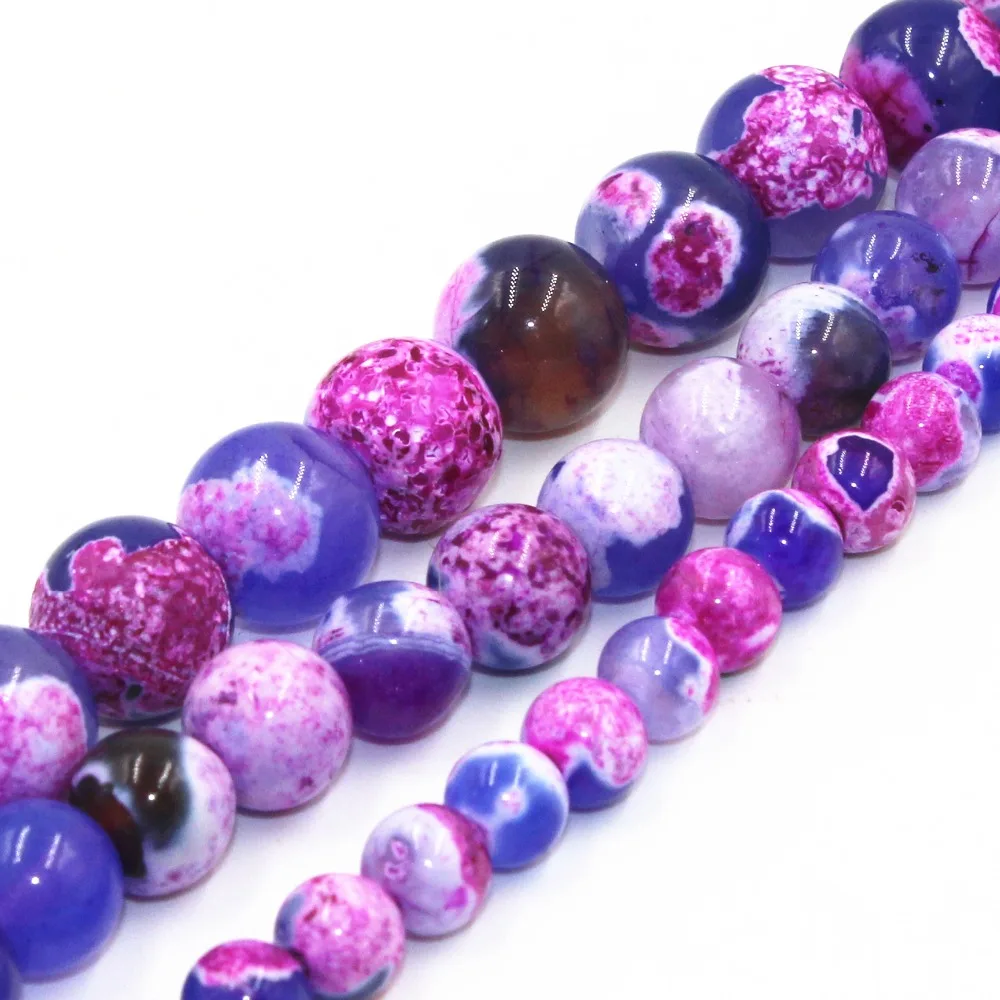 

pink purple Two-tone Fire Round Loose Stone Beads DIY making Clothes accessory Jewelry fittings