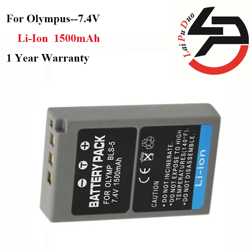 

High Quality 1500mAh New Replacement Battery For Olympus BLS-5 BLS5 PS-BLS5 E-PL2 E-PL5 E-PL6 E-PL7 E-PM2 OM-D E-M10 E-M10