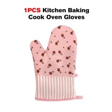 1 шт. Кухня повар пекарь печь перчатки Теплоизоляция Нескользящая Пособия по кулинарии инструменты хлопок Материал, розовый