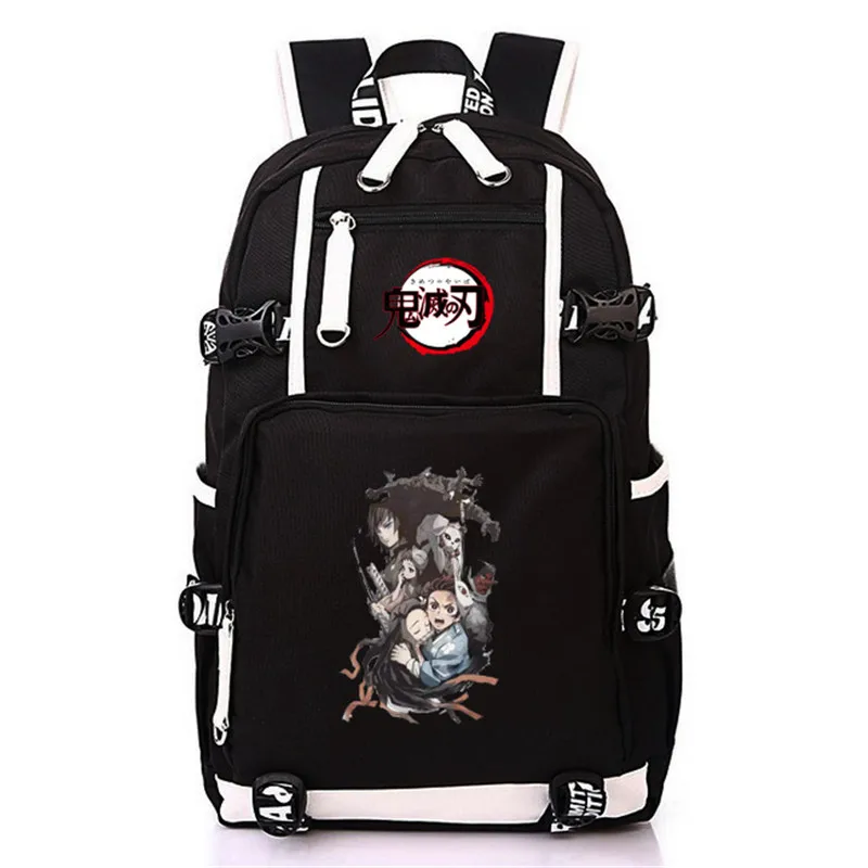 Японское аниме Demon Slayer: Kimetsu no Yaiba Bookbag школьные сумки холст USB рюкзак для ноутбука