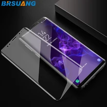 50 шт./партия BRSUANG HD изогнутый край Полное покрытие из закаленного стекла Защитная пленка для экрана мобильного телефона samsung S9 S8 Plus Note 9 8 S7