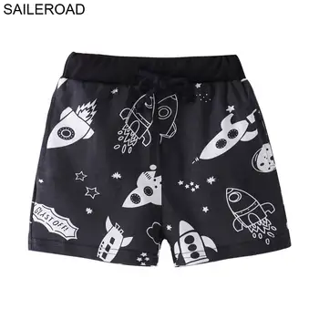

SAILEROAD Rocket Print Childrens' Short Summer Swimming Trunks for a Boy Clothes With Drawstring Baby Short Pants