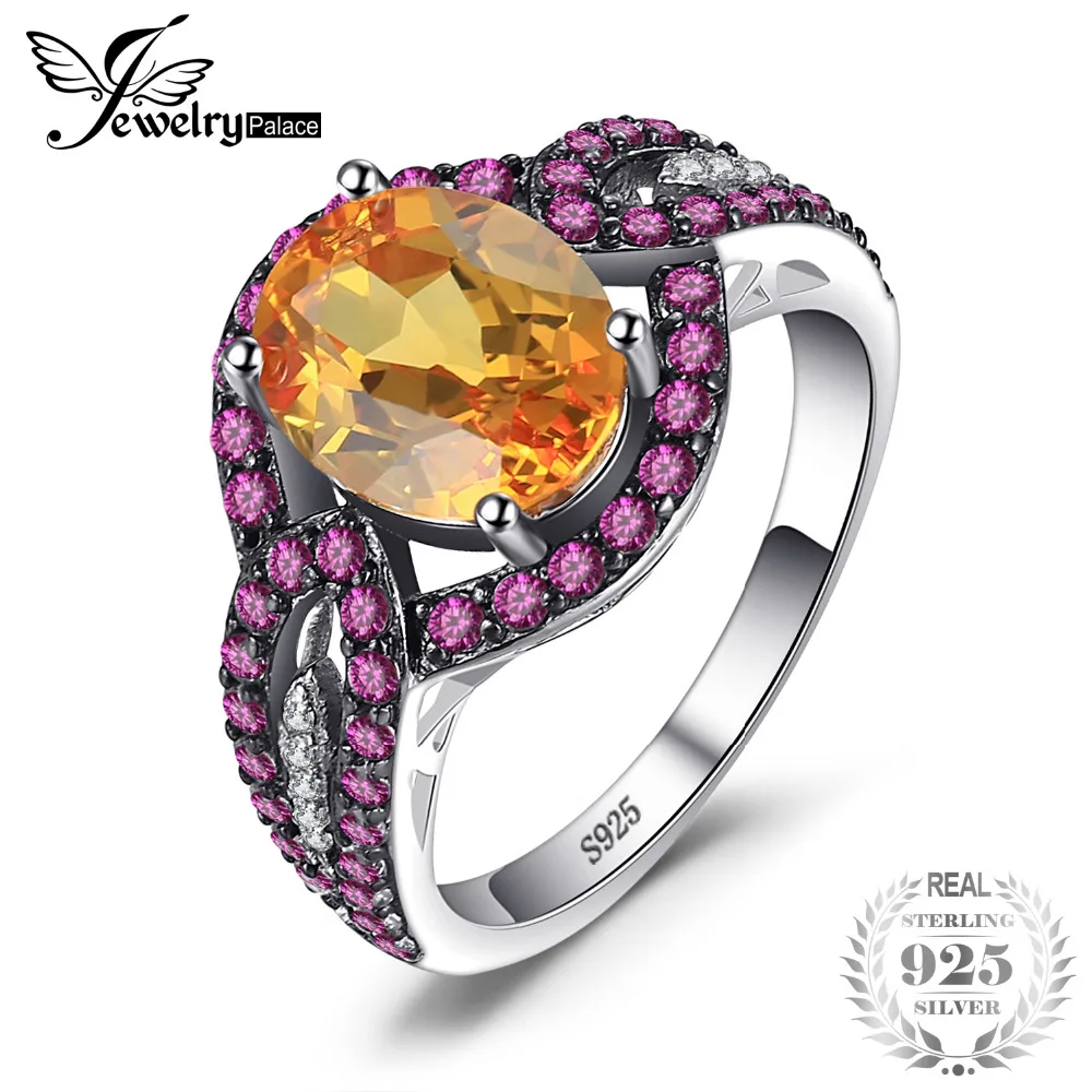 JewelryPalace элегантный 4.7ct Овальный оранжевый розовый создания Сапфир Cooktail Обручение
