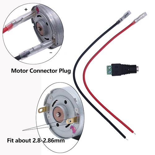 2,8 4,8 мм разъем для кабеля двигателя пружинная клемма DC разъем адаптер Комплект для подключения подходит 390 550 мотор мини электрическая дрель быстрая посадка - Цвет: 2.8mm fits 390 motor