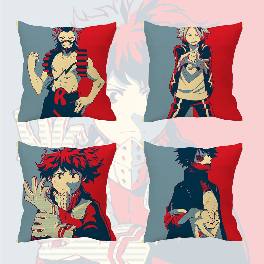 

OHCOMICS 16" Anime My Hero Academia All Might Midoriya Cool Red Waist Peach Skin Cushion Pillow Case Cover Home Costume Decor