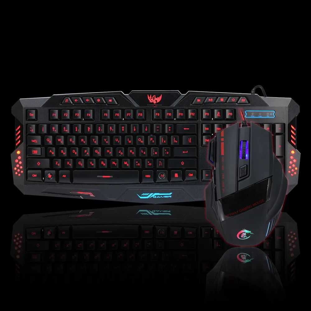 

LED Gaming Wired keyboard with mouse 5500DPI Mouse Set to Computer Multimedia Gamer For Laptop Desktop PC