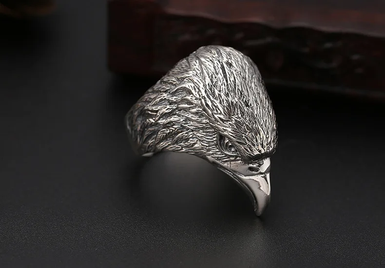 Ручной работы 925 Серебряное крутое кольцо с орлом 925 пробы мощное кольцо с орлом 925 Серебряное коктейльное кольцо