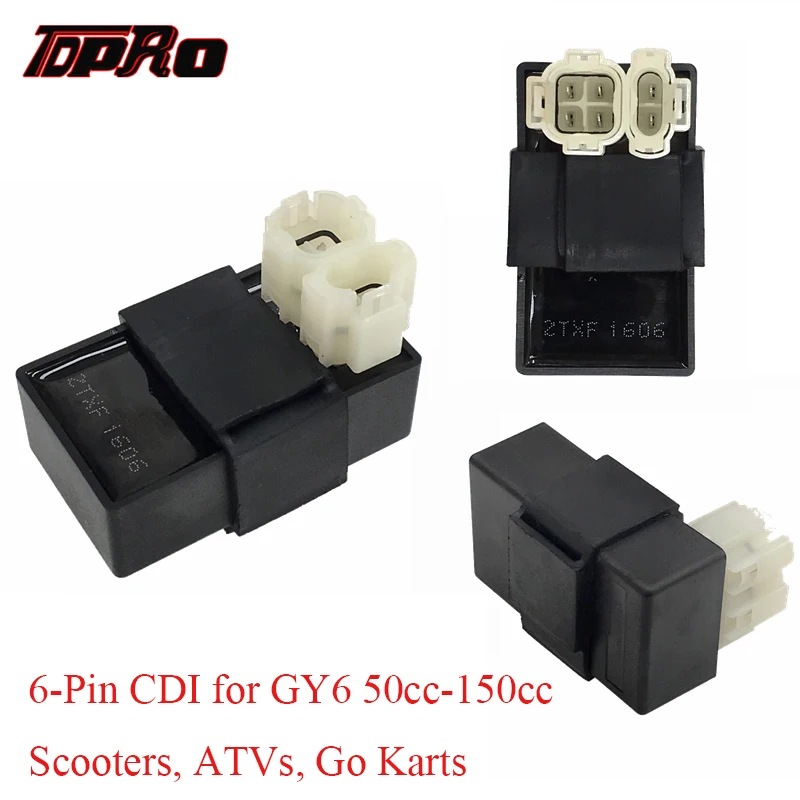 TDPRO Motorcycle Racing AC 6 Pins CDI Ignition Box For GY6 50cc 60cc 80cc 125cc 150cc Scooters ATV Go Kart Quad Dirt Pit Bike
