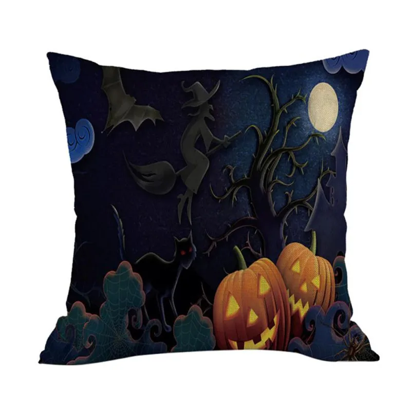 Happy Halloween Pillow Cases  Linen Happy Sofa  Throw Pillow Cushion Cover Home Decor Pillow Drop shipping product      X0818#305