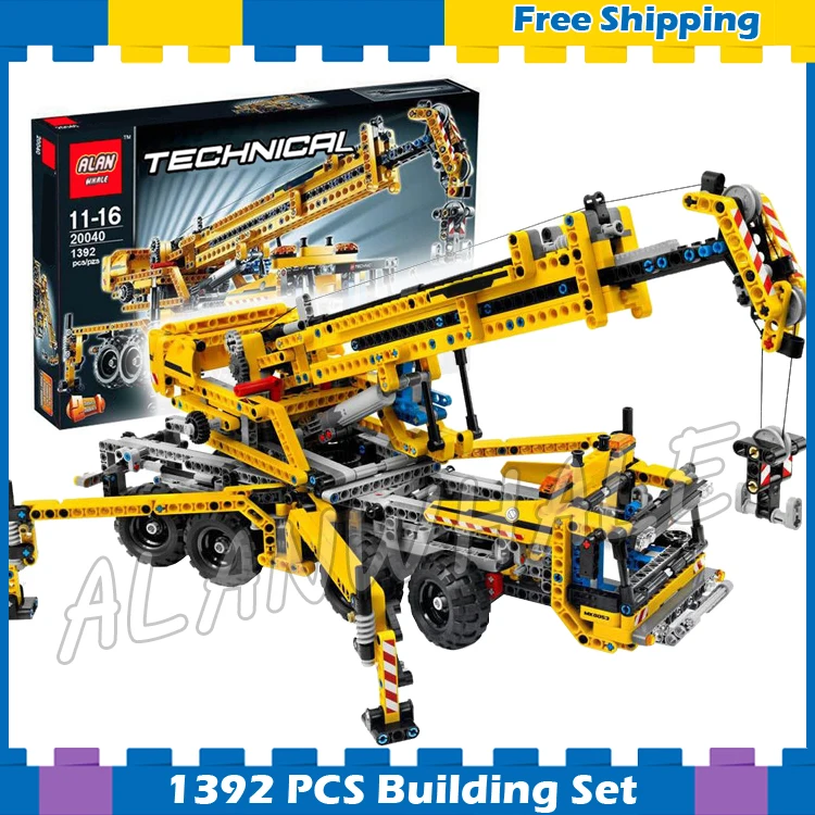 

1392pcs Techinic 2in1 Mobile Crane Arms 20040 DIY 8 Wheels Model Building Kit Blocks Gifts Collection Sets Compatible With