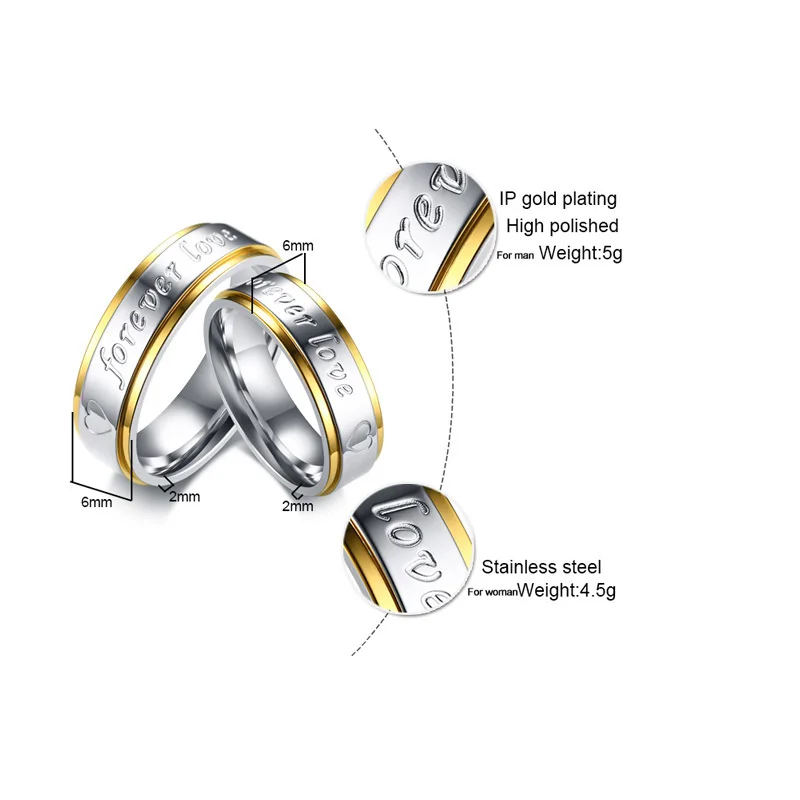 Обручальное кольцо из нержавеющей стали 6 мм|wedding rings for women|wedding ringsrings women |
