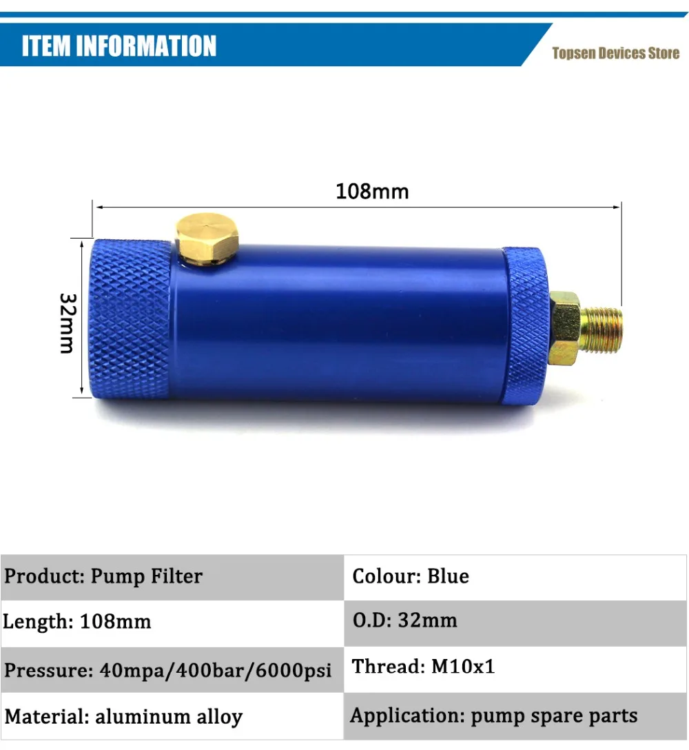 PCP Пейнтбол Airforce ручной насос высокого давления фильтр с предохранительным клапаном M10x1 сепаратор воды-масла фильтрации воздуха 8 мм 50 см шланг
