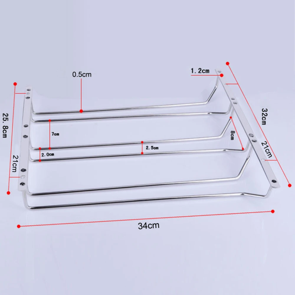Нержавеющая сталь 3 ряда настенное крепление рюмки Висячие бокалы держатель для вина вешалка для бара столовая настенная полка домашний декор инструмент