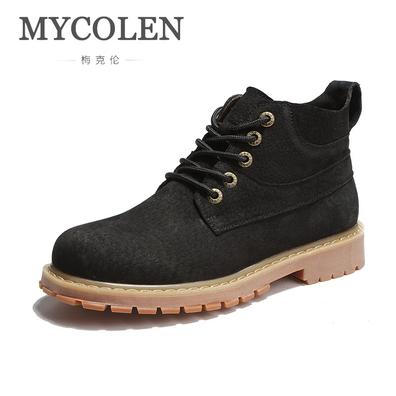 

MYCOLEN 2018 New Arrival Spring And Autumn Luxury Fashion Men Shoes Leather Style Fashion Male Work Shoes Boot Bota Masculina