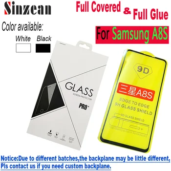 

Sinzean 100pcs 2.5D Full Glue covered Flat Tempered Glass for Samsung A9S/A8S /A6S 5D/6D/9D Screen Protector with Backplane