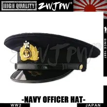 WW2 Japan Army Caps Collectibles Black Large Brimmed Hats Woolen Navy Officer Hat high quality replica JP/401102