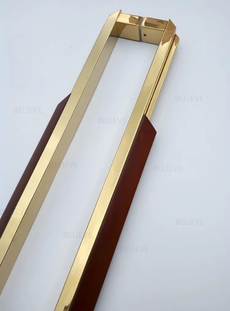Entrance Door Handle PA-229-Gold-plated+Rose-wood 1 (3)
