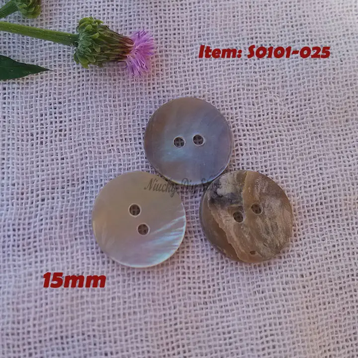 

144pcs 15mm 2 hole natural shell buttons mother of pearl shell buttons for scrapbooking diy accessories wholesale