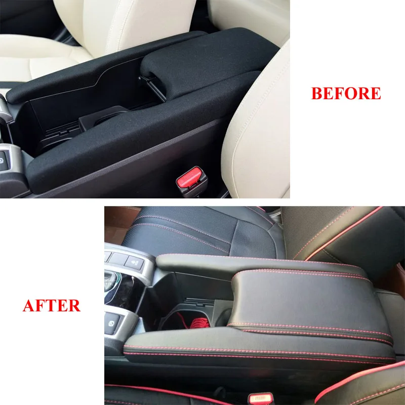 

Center Console Cover Armrest Cover Storage Box Cover Case Protective Sleeve Car Covers Sticker For HONDA CIVIC 2016 2017 2018