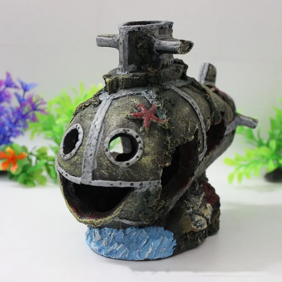 Sunk Ship Aquarium Ornament Wreck Sunk Submarine (4)