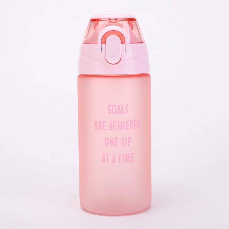 Спортивная бутылка для воды с соломинкой, уличные бутылки для детей, с крышкой, для пеших прогулок, кемпинга, пластиковая детская, женская, моя бутылка большой емкости H1203 - Цвет: Pink A