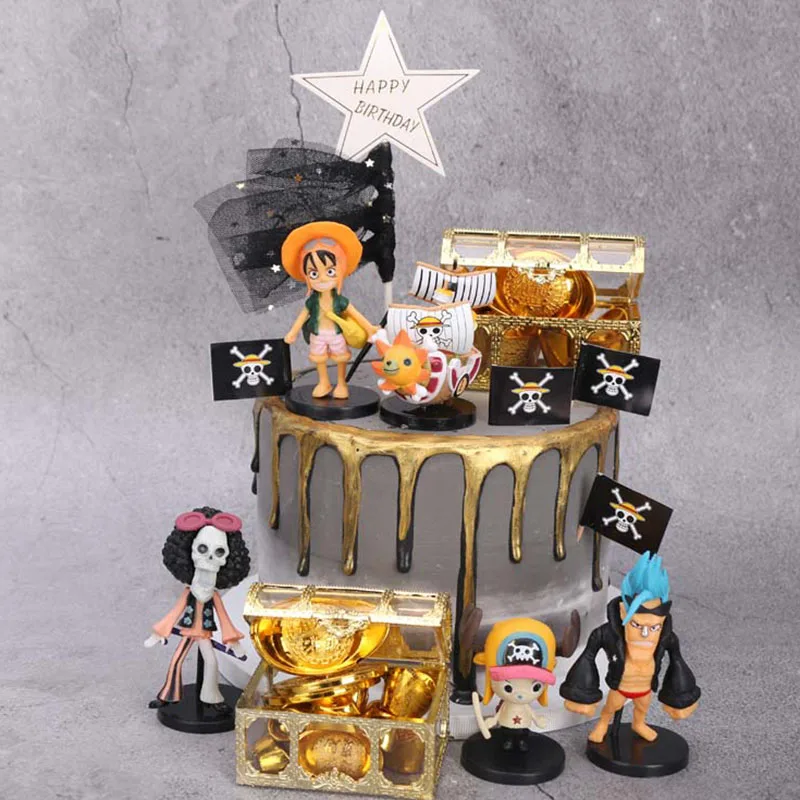 Аниме One Piece торт Топпер фигурки Милая Мини-фигурка Модель Кукла Луффи Нами Зоро