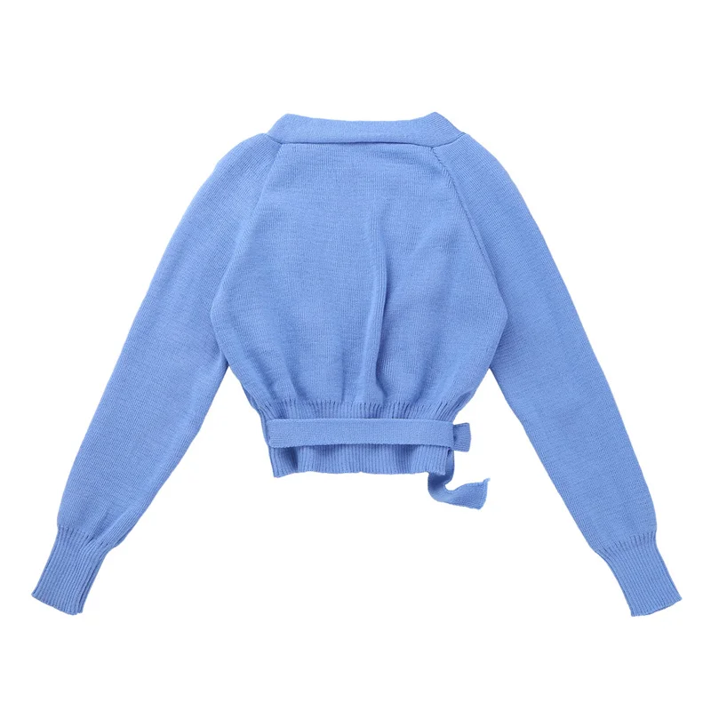 IIXPIN/детский классический балетный свитер для девочек, вязаный свитер с длинными рукавами и запахом, кардиган для танцев и балета, теплая