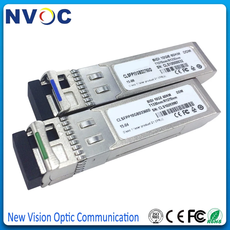 10G SM BIDI 1270 нм 60 км волоконно оптический модуль приемопередатчика SFP + LR LC совместим