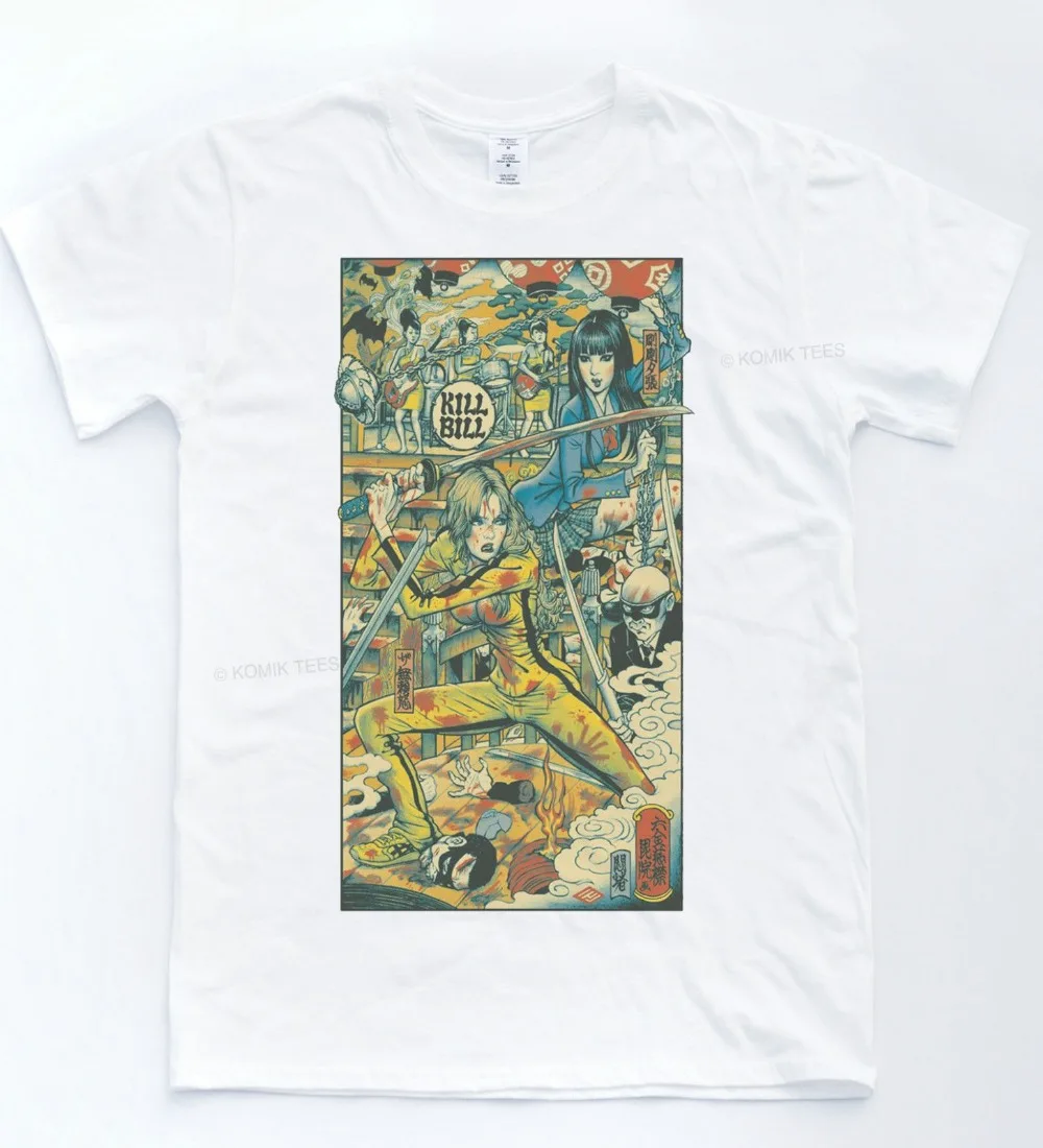 

2019 Hot Sale New Men'S T Shirt KILL BILL Sketch Poster T-shirt Indie Cult Film Katana Comic Tee Tarantino Top T shirt