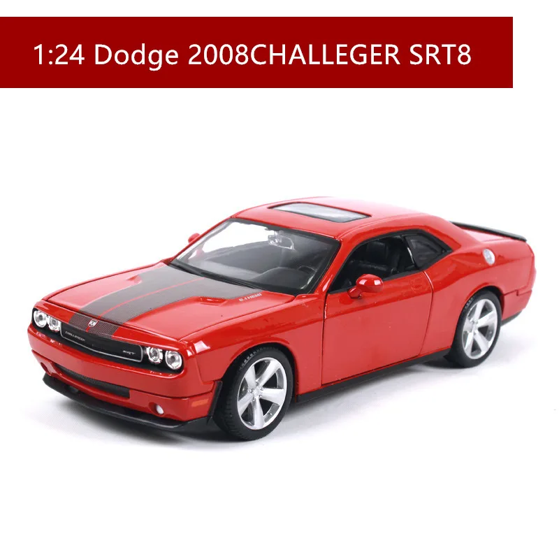 Maisto 1:24 Dodge Challenger моделирование сплав модель автомобиля ремесла украшения коллекция игрушка инструменты подарок - Цвет: Красный