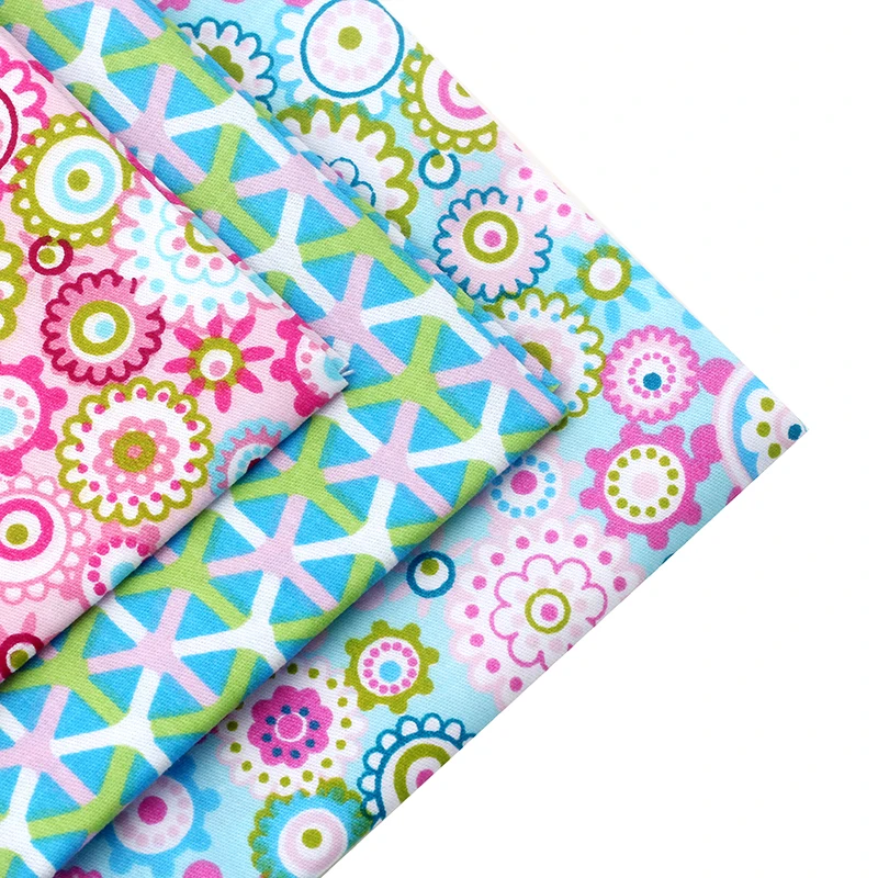 2016 New  Floral Style Patchwork Cotton Fabric Fat Quarters Sewing Patchwork Textile Fabric For Dog Clothes Bags 40x50cm J-3-17