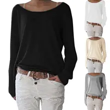 Plus Size Women T-shirt Solid Scoop Neck Sweater Shirt Lady Long Sleeve Jumpers Pullover Tops t-shirt Plus Size Women T-shirt Solid Scoop Neck Sweater Shirt Lady Long Sleeve Jumpers Pullover Tops t-shirt