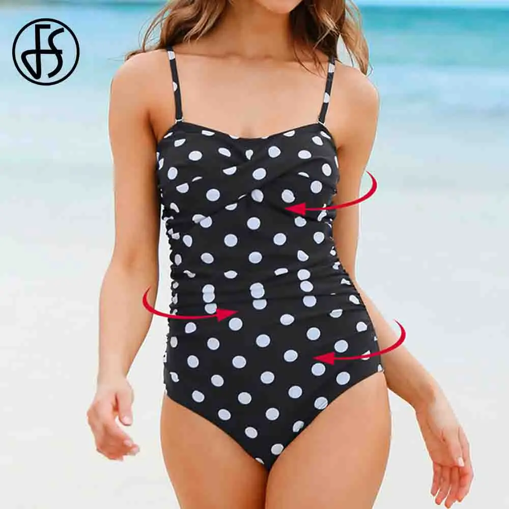 black and white polka dot one piece swimsuit