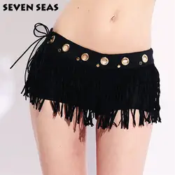 Шорты с кисточками черный/белый сексуальные мини-обтягивающие шорты женские Клубные диско-шорты для танцев Клубная одежда