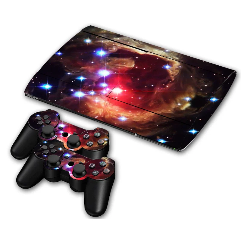 Vinyl Decal Skin Sticker For PS3 Super Slim 4000 Console Skins+2PCS Stickers For PS3 Controller Joystick Gampad Vinyl Skin Cover 