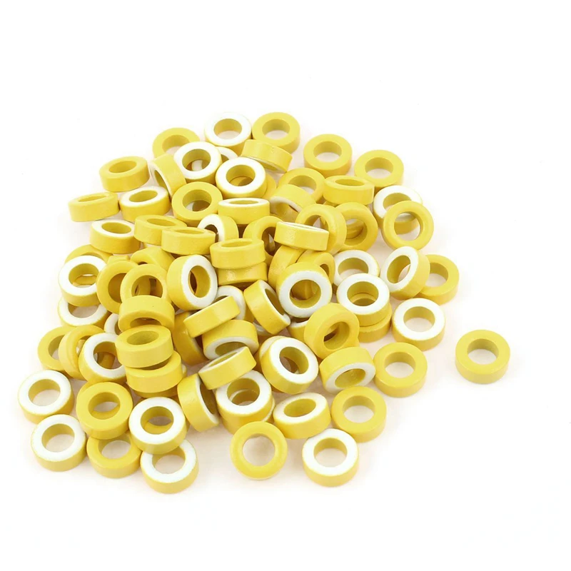 

100x DPTK5026 Iron Power Core Toroidal Ferrite Rings Yellow White