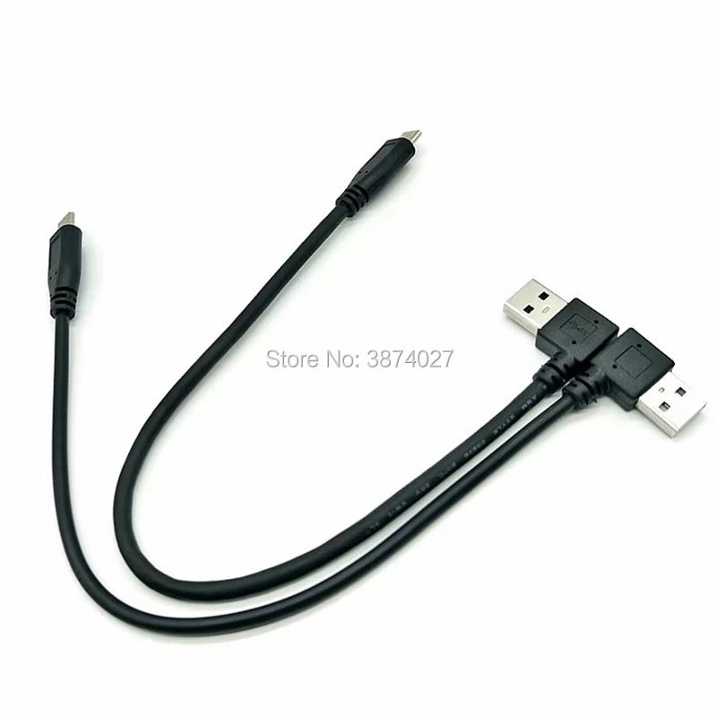 Кабель-переходник type-C-USB3.0 A male type-A male to USB3.1 type-C 90 градусов прямоугольный изогнутый короткий кабель 30 см