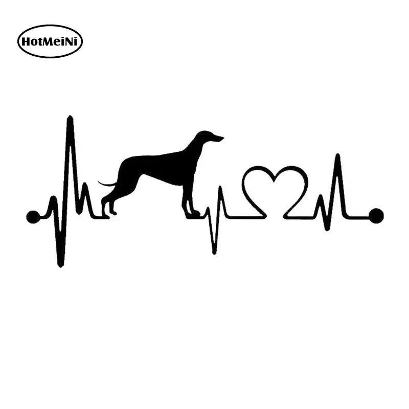 

HotMeiNi Greyhound Heartbeat Dog Car Stickers Creative Vinyl Decal Car Styling Bumper Accessories Black/Silver 17.8*7.6CM
