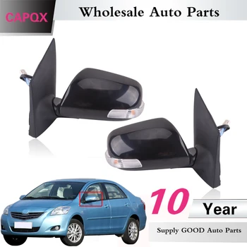 

CAPQX 1Pair 7Wire For Toyota VIOS 2008-2013 Outside Rearview Mirror assembly with LED turn light rear view Mirror 87910-0D400