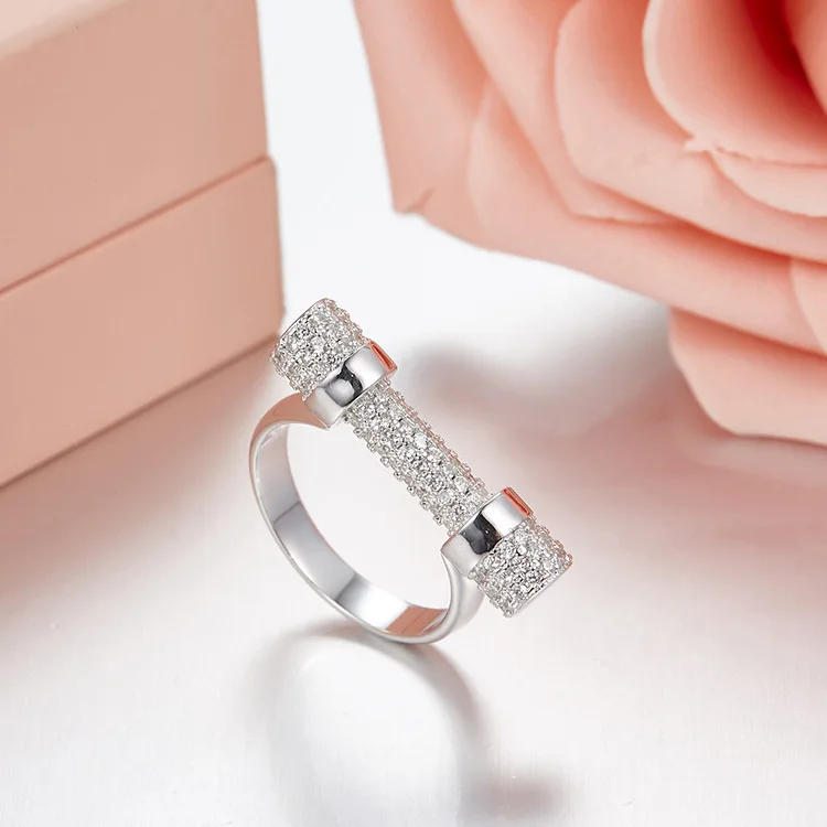 

Luxury Monaco Brand Zircon U Shape Horseshoe Ring For Women 925 sterling silver Mircon Inlay Zircon bague femme argent 925