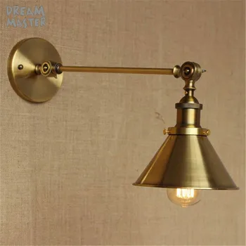 

Retro Industrial Golden Adjustable Swing Arm Wall lamp lighting up down light outdoor wall light lampara de pared led habitacion