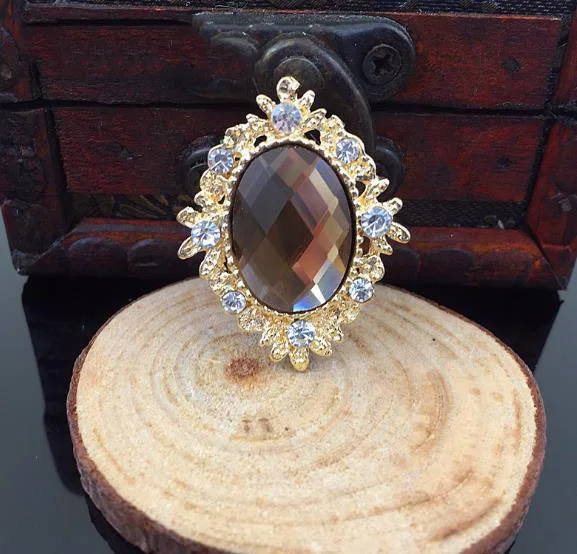 Лидер продаж, 20 шт/партия свадебные Diamond crystal Кнопка горный хрусталь Кристалл DIY волос одежды craft аксессуары YC60 - Цвет: Coffee