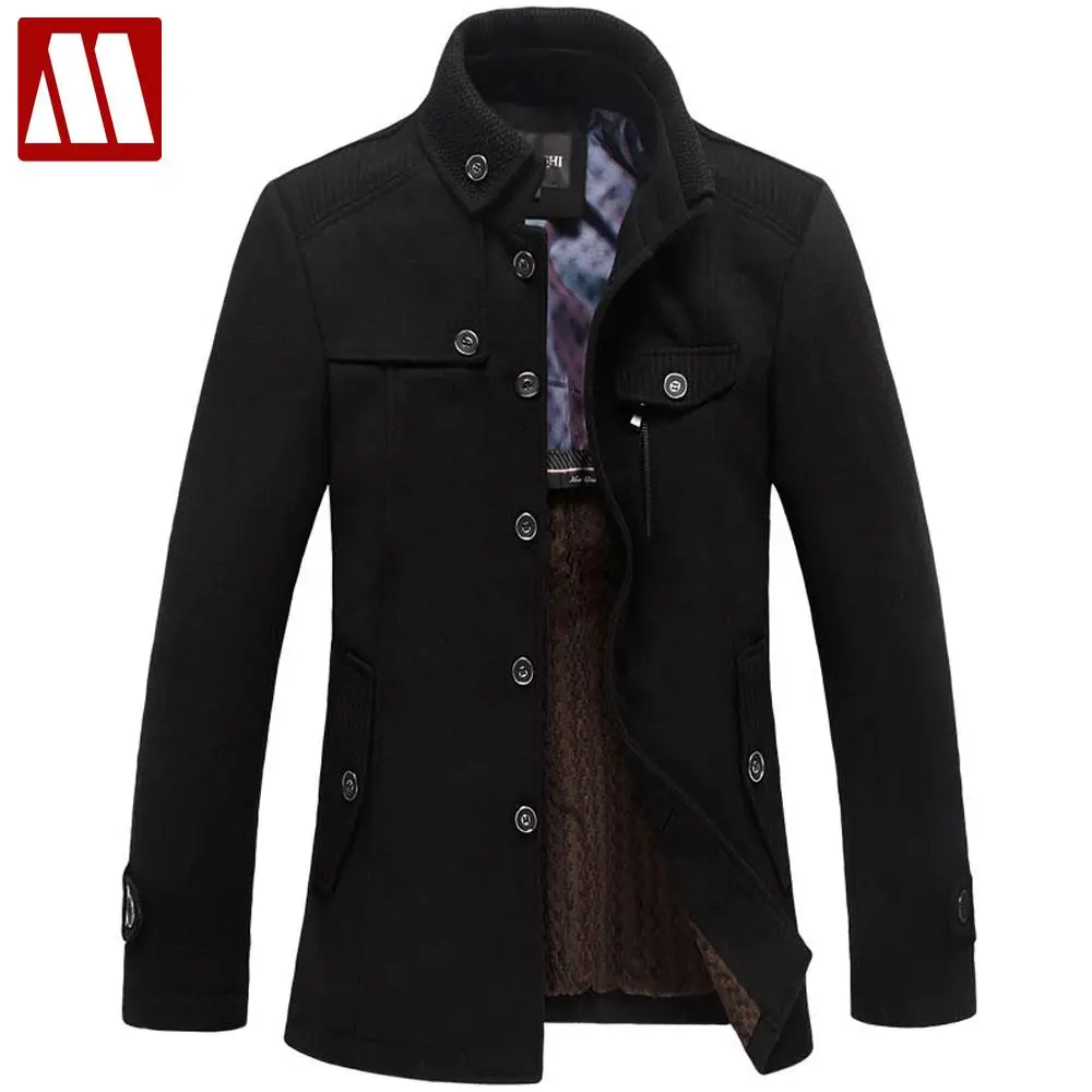 Зимнее мужское шерстяное пальто, Тренч для мужчин, повседневное шерстяное и Смешанное пальто для улицы