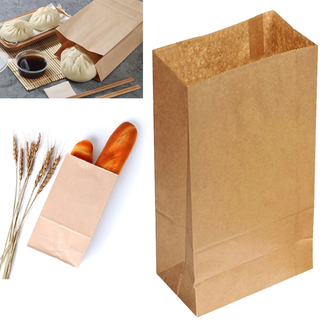 

10PCS Christmas Brown Kraft Paper Bags Food Small Gift Bags Sandwich Bread Bags Party Wedding Favour Paper Gift Bag